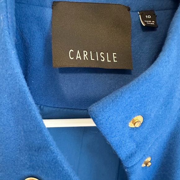 CARLISLE | Wool Blend Blue Cropped Blazer Jacket - Picture 4 of 6